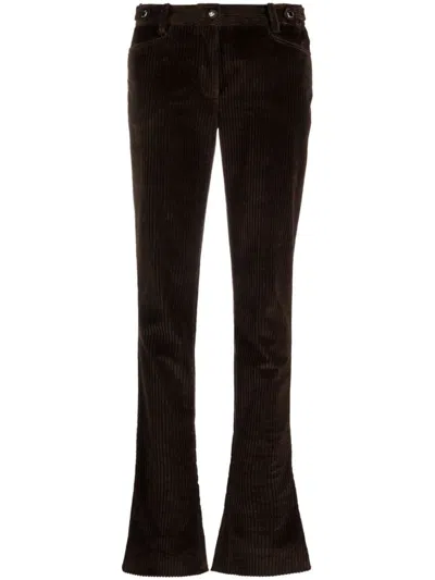 Dolce & Gabbana Bell-bottom Corduroy Pants In Brown For Women