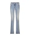 Dolce & Gabbana Logo-patch Low-rise Bootcut Jeans In Gray