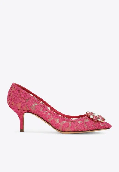 DOLCE & GABBANA BELLUCCI 60 BROOCH LACE PUMPS