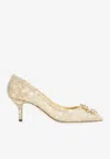 Dolce & Gabbana Lace Rainbow Pumps With Brooch Detailing Shoes