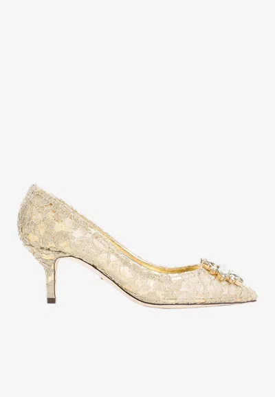 Dolce & Gabbana Bellucci 60 Crystal-embellished Lace Pumps