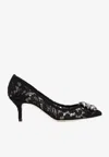 Dolce & Gabbana Bellucci 90 Crystal-embellished Pumps In Taormina Lace In Blue