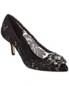 Dolce & Gabbana Woman Pumps Midnight Blue Size 4 Viscose, Cotton, Polyamide, Silk In Blue