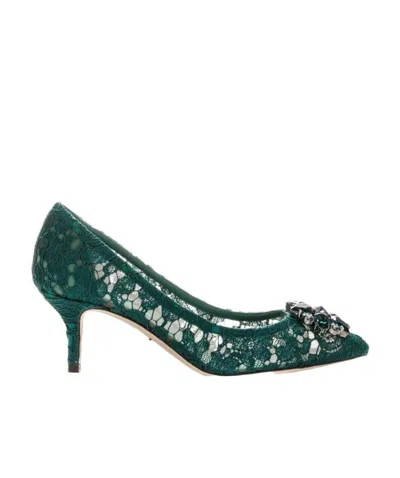 DOLCE & GABBANA DOLCE  GABBANA BELLUCCI LACE EMBELLISHED PUMPS