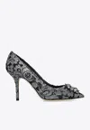 Dolce & Gabbana Bellucci Taormina Lace Pumps In Gray