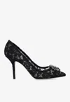 Dolce & Gabbana Rainbow Lace 90mm Brooch-detail Pumps In Black