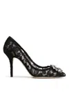 Dolce & Gabbana Rainbow Lace 90mm Brooch-detail Pumps In Black