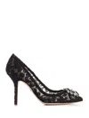 Dolce & Gabbana Rainbow Lace 90mm Brooch-detail Pumps In Nero