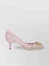 Dolce & Gabbana Bellucci Lace Floral Detail Kitten Heel Pumps