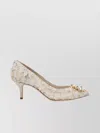 Dolce & Gabbana Bellucci Embellished Lace Pumps In Neutrals