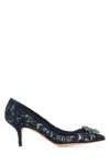 Dolce & Gabbana Scarpe Con Tacco In Pizzo Blu Notte Donna In Blue