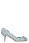 Dolce & Gabbana Court Shoe In Taormina Lace With Crystals In Blue