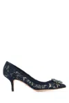Dolce & Gabbana Scarpe Con Tacco In Pizzo Blu Notte Donna In Blue