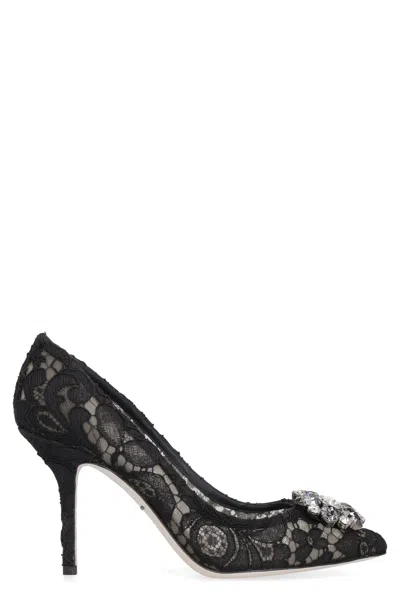 Dolce & Gabbana Bellucci Lace Pumps In Black