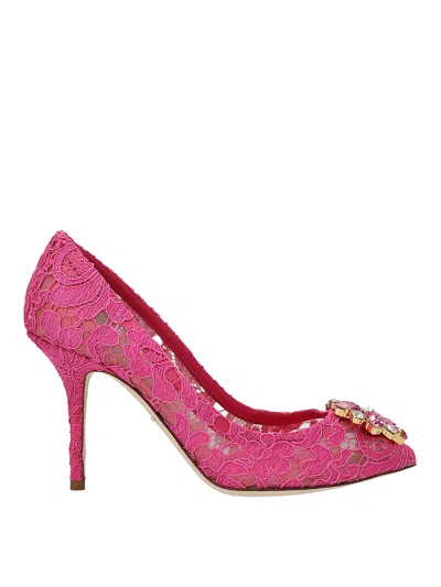 Dolce & Gabbana Fuchsia Polyamide Heeled Shoes In Pink
