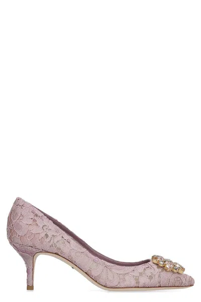 Dolce & Gabbana Bellucci Taormina Lace Pumps In Pink