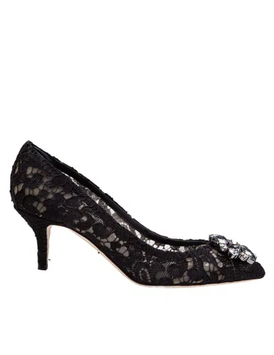 DOLCE & GABBANA DOLCE & GABBANA BELLUCCI LACE PUMPS TAORMINA WITH EMBROIDERY