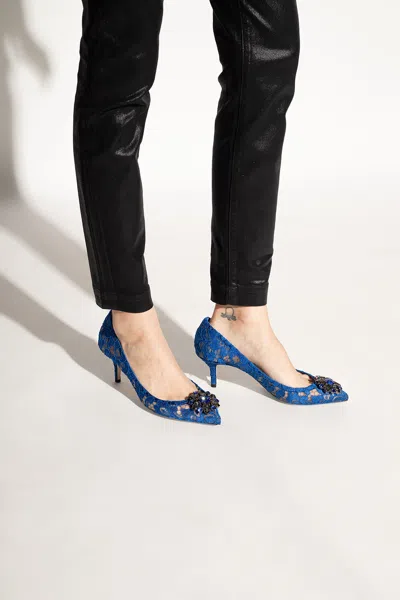 Dolce & Gabbana ‘bellucci' Lace Stiletto Pumps In Blue