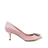 Dolce & Gabbana Crystal Embellished Suede Pumps In Pink