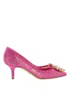 Dolce & Gabbana Woman Pumps Fuchsia Size 5.5 Viscose, Cotton, Silk, Polyamide In Pink