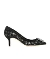 Dolce & Gabbana Bellucci 90 Crystal-embellished Pumps In Taormina Lace In Blue