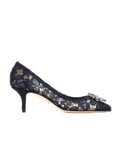 DOLCE & GABBANA DOLCE  GABBANA TAORMINA LACE EMBELLISHED PUMPS