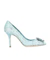 Dolce & Gabbana Dolce  Gabbana Bellucci Embellished Lace Stilettos In Blue