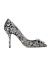 Dolce & Gabbana Bellucci Taormina Lace Pumps In Gray