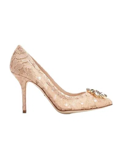 Dolce & Gabbana Bellucci Taormina Lace Pumps In Nude