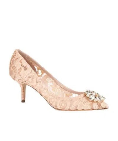 DOLCE & GABBANA DOLCE  GABBANA EMBELLISHED LACE PUMPS
