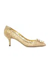 Dolce & Gabbana Lace Rainbow Pumps With Brooch Detailing Shoes In Nude