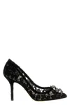Dolce & Gabbana Bellucci 90 Crystal-embellished Pumps In Taormina Lace In Blue