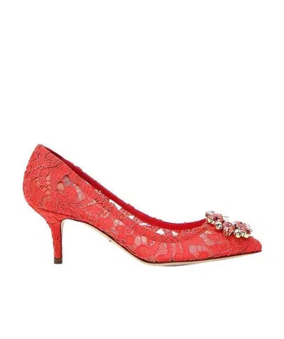 DOLCE & GABBANA DOLCE  GABBANA TAORMINA LACE EMBELLISHED PUMPS