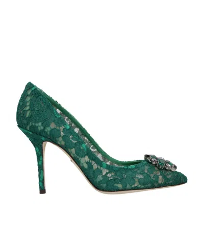 DOLCE & GABBANA DOLCE  GABBANA TAORMINA LACE EMBELLISHED PUMPS