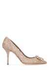 Dolce & Gabbana Belluci Taormina Lace Pumps In Nude