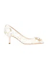 Dolce & Gabbana Lace Rainbow Pumps With Brooch Detailing Shoes In White