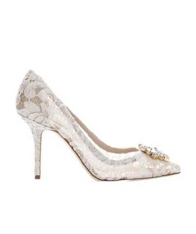 Dolce & Gabbana Belluci Taormina Lace Pumps In White