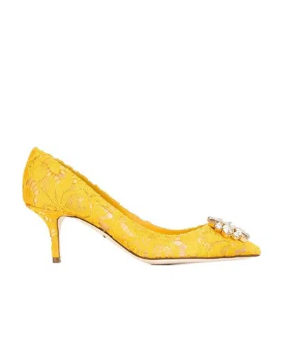 DOLCE & GABBANA DOLCE  GABBANA TAORMINA LACE EMBELLISHED PUMPS