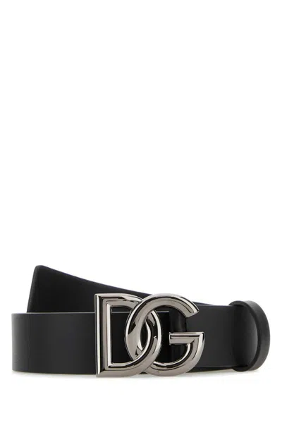 Dolce & Gabbana Men Dg Logo Leather Belt In Multicolor