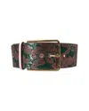 Dolce & Gabbana Multicolor Floral Jacquard Lurex Gold Buckle Belt In Multi
