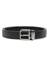 Dolce & Gabbana Leather Belt Adjustable Silver Hardware In Black