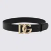 Dolce & Gabbana Dg Logo Leather Belt In Black