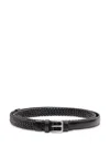 Dolce & Gabbana Black Belt With Buckle Closure And Interwoven Design In Leather Man In Black