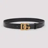 Dolce & Gabbana Adjustable Loop Stitched Belt In Black