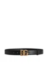 Dolce & Gabbana Adjustable Loop Stitched Belt In Black