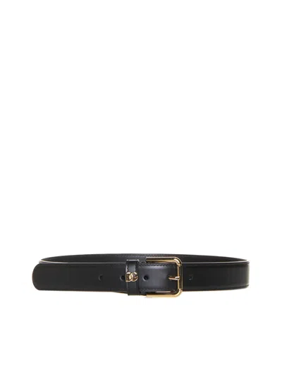 Dolce & Gabbana Dg Logo Belt In Black