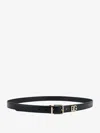 Dolce & Gabbana Leather Belt With Metal Monogram In Black