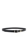 Dolce & Gabbana Leather Belt With Metal Monogram In Black