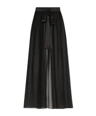 DOLCE & GABBANA DOLCE  GABBANA BELTED MIDI CHIFFON SKIRT