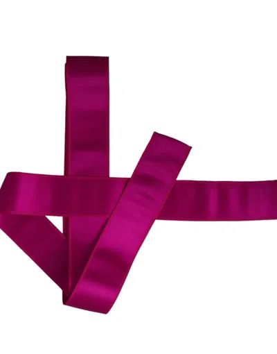 Pre-owned Dolce & Gabbana Belt Fuchsia Pink Silk Waist Women Cintura S. It38 / Xs 420usd